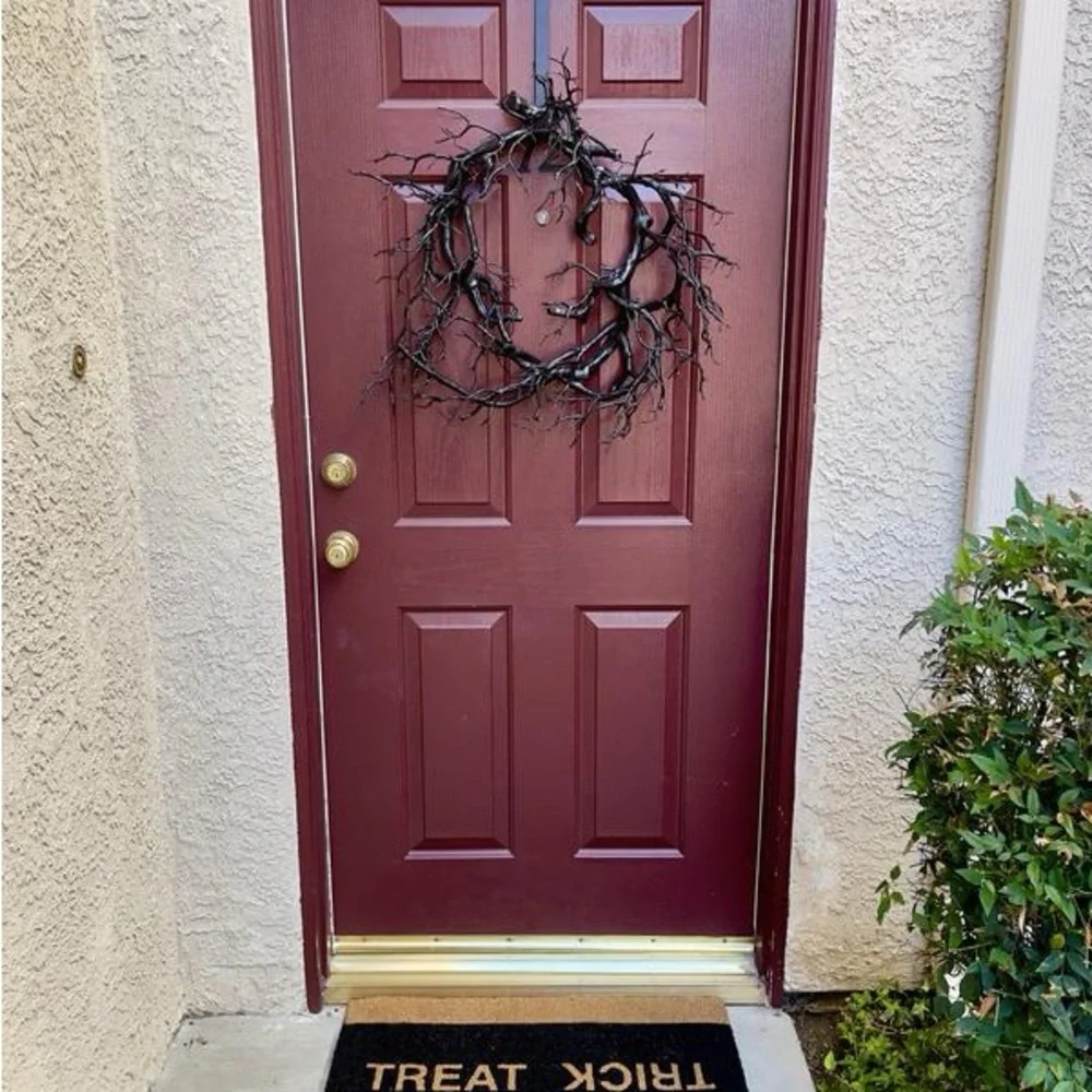 Crate and Barrel trick or treat door mat